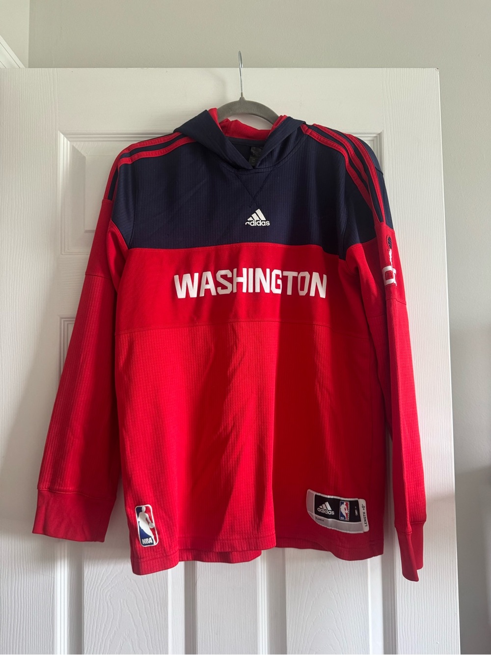 adidas Red Hooded NBA Pullover Washington Wizards